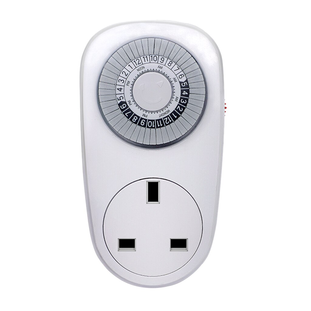 UK Plug In Mechanical Timer Wall Socket 24H Eletric Home Interval Clock Switch Socket Panel