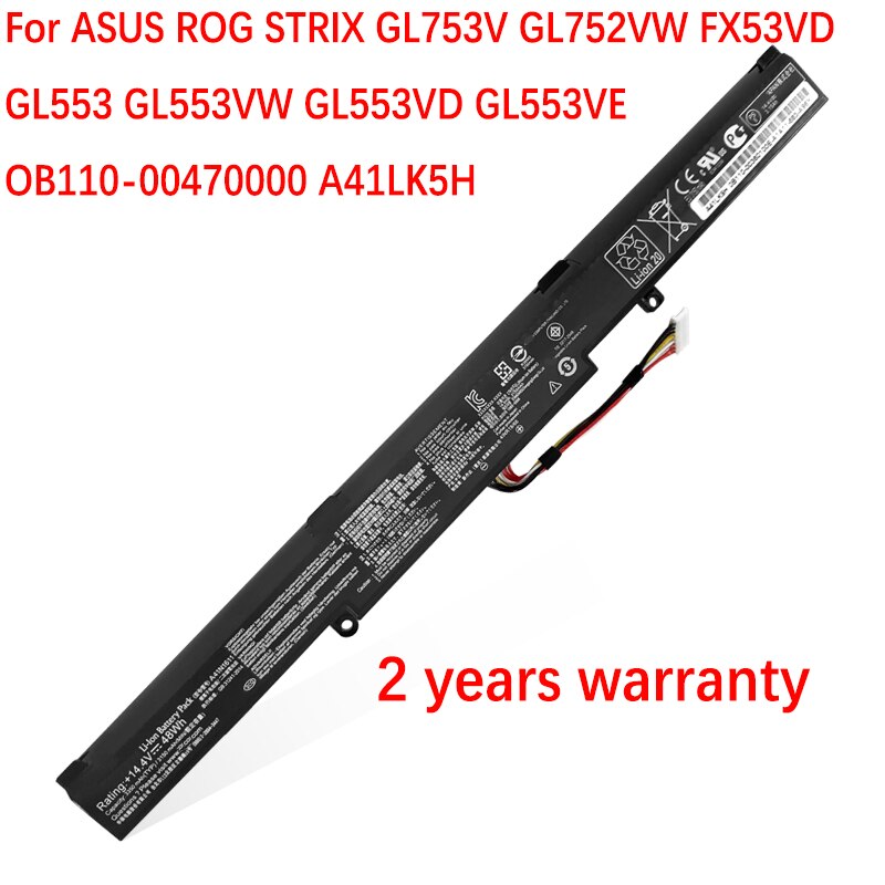 A41N1611 Laptop Battery For ASUS ROG GL553 GL553VD GL553VE GL553VW Series A41LK5H A41LP4Q