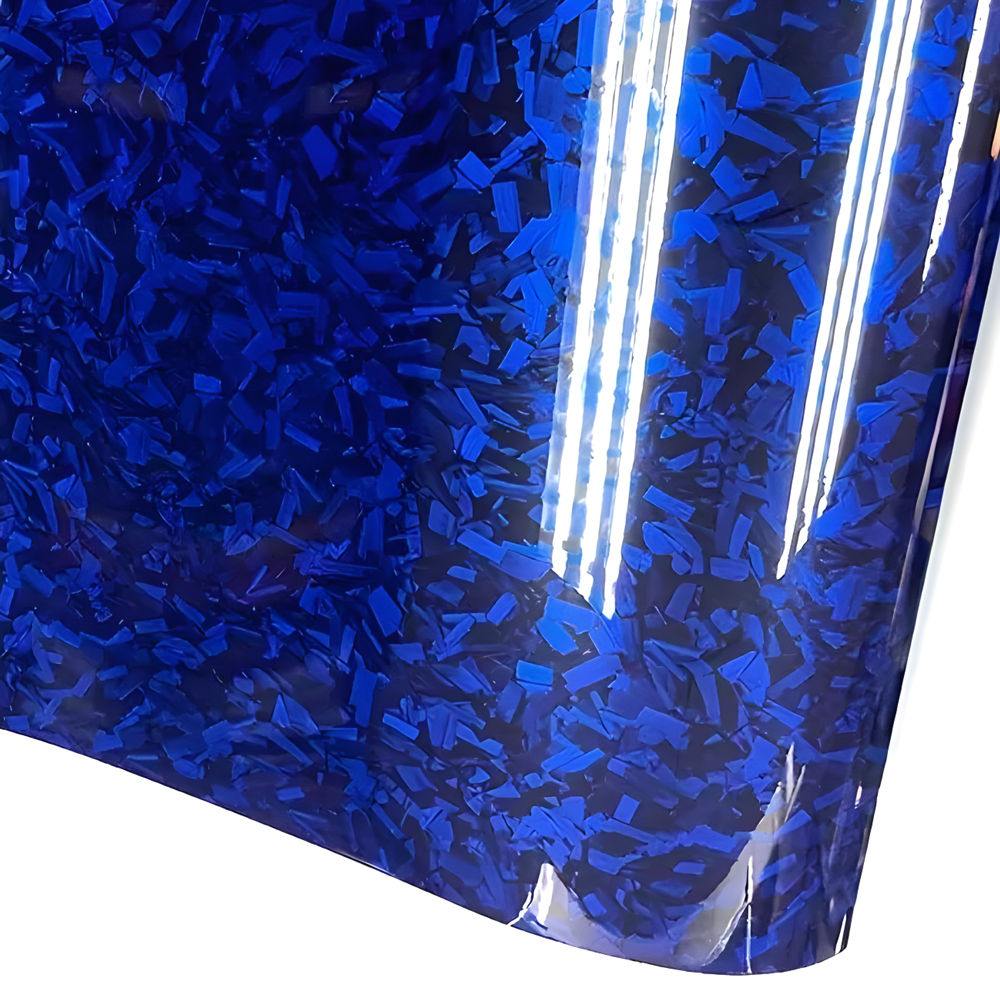 Geschmiedete Kohlefaser-Vinylfolie für Auto und Motorrad, selbstklebendes Vinyl, luftblasenfrei, silberfarben, blau, schwarz, geschmiedete Carbon-Autoverpackungsfolie: XXXL / Silber