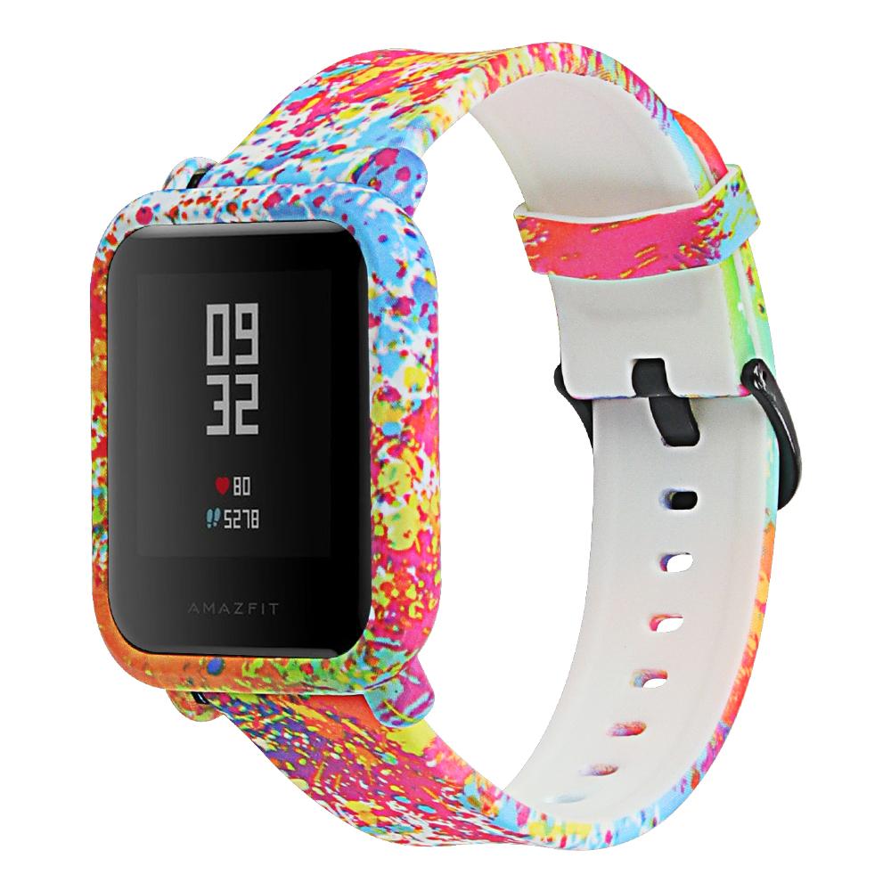Correa y funda para reloj Amazfit Bip, pulsera de silicona con flor de camuflaje para Huami Amazfit Bip bit Youth, Correa con funda: 8