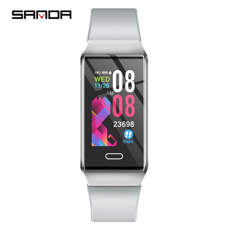 Sanda  x9 dames fysiologische herinnering smart 12 talen digitaal russisch hartslaghorloge calorie stappen polshorloge: Grijs