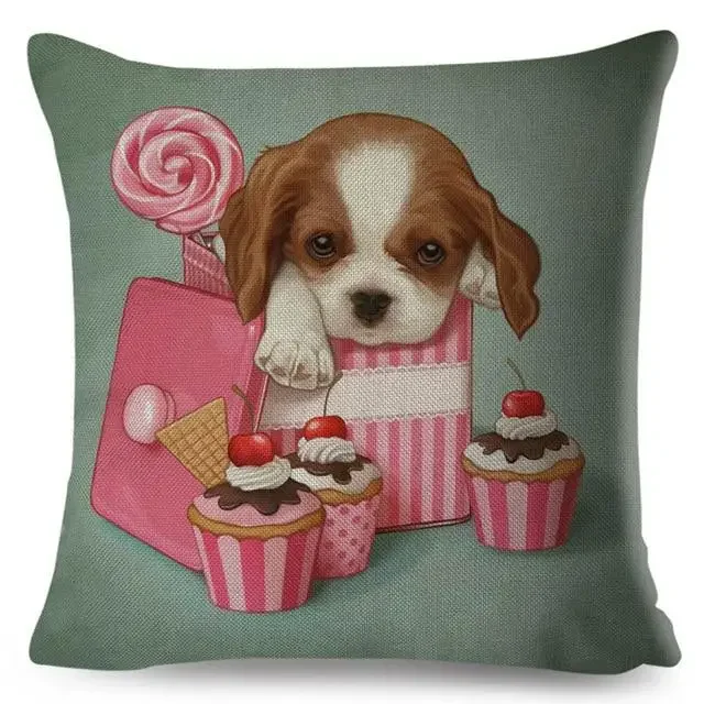 Farbe niedlichen Cartoon Haustier Hund Kissen bezug Kissen bezug Sofa Home Auto Dekoration Tier: Black