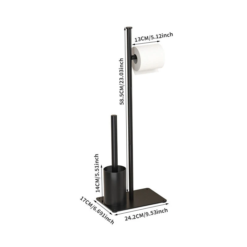 Free Standing Banheiro Toilet Paper Holder, Stand Organizadores, Aço Inoxidável com Base De Mármore, Toilet Brush, acessórios do banheiro: Branco