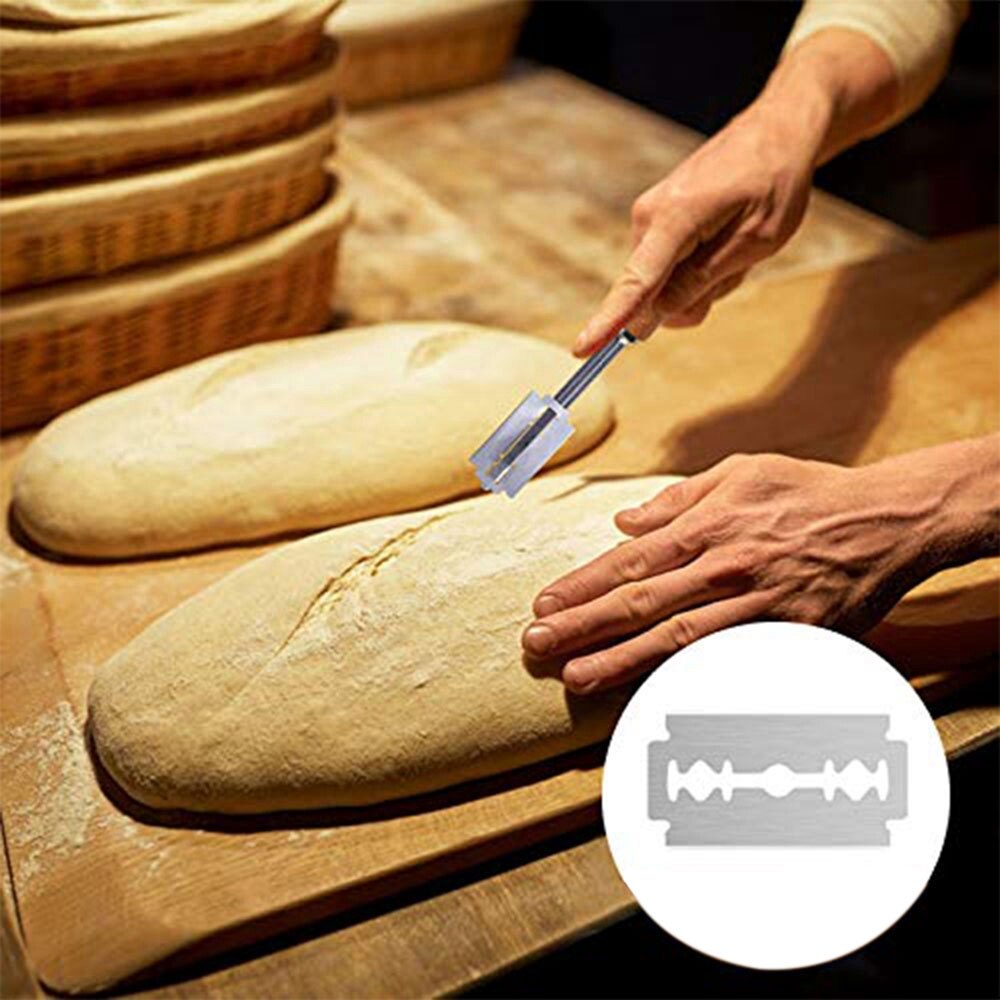Bäckerei Werkzeuge einstellen Brot Proofing Korb und Brot Lahm Toos und Teig Schaber Umfassen 5Stck Klingen Sourdough Korb