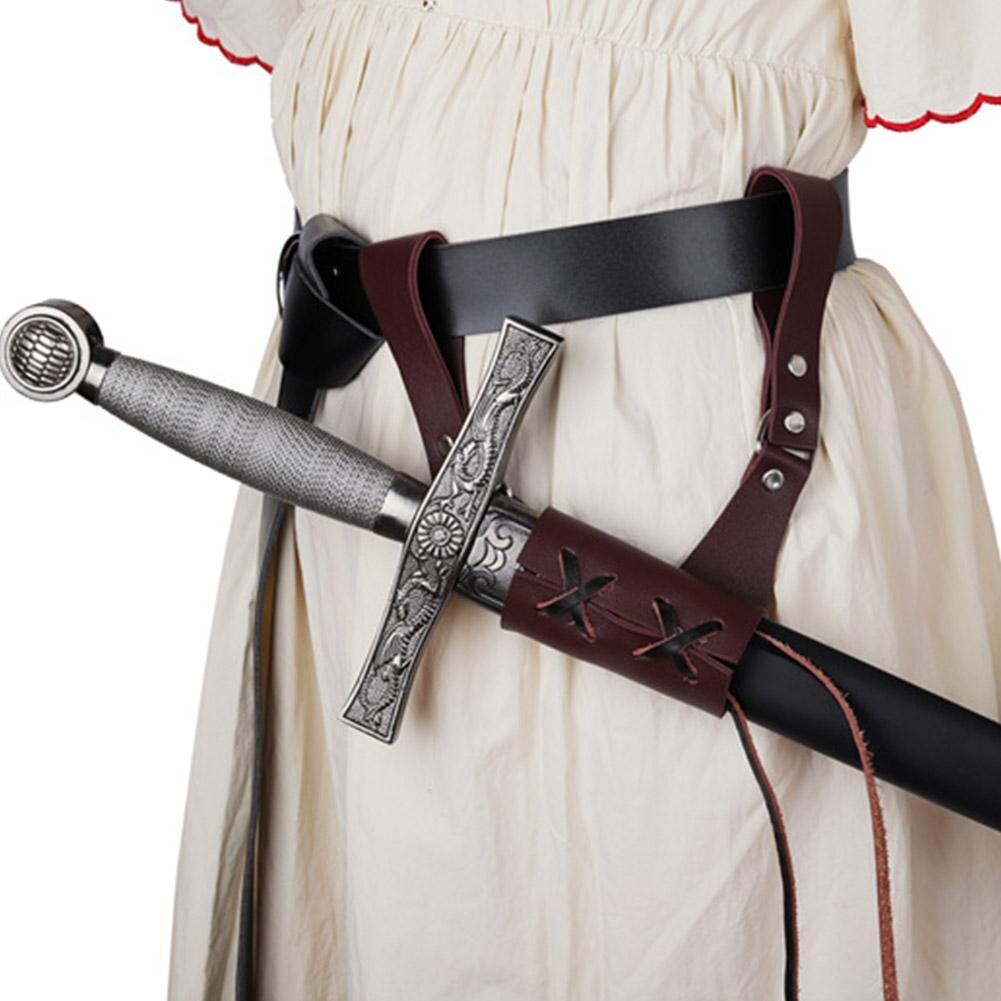 Renacimiento Medieval espada titular de la PU cinturón de cintura funda Guerrero Cosplay adulto pirata Larp Caballero de cuero de los hombres, correa de hebilla Vi J4V5