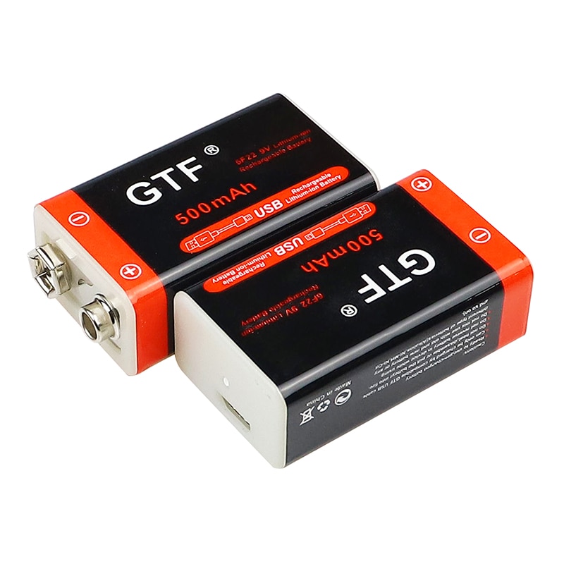 9V 500mAh li-ion Rechargeable battery Micro USB Batteries 9 v lithium for Multimeter Microphone Toy Remote Control KTV use