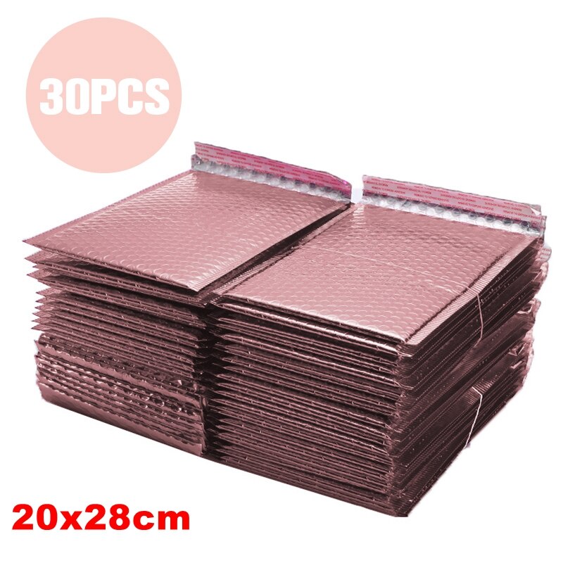 10/30/50Pcs Rose Gold Foam Envelope Self Seal Mailers Padded Envelopes With Bubble Mailing Bag Packages: 30Pcs 20x28cm