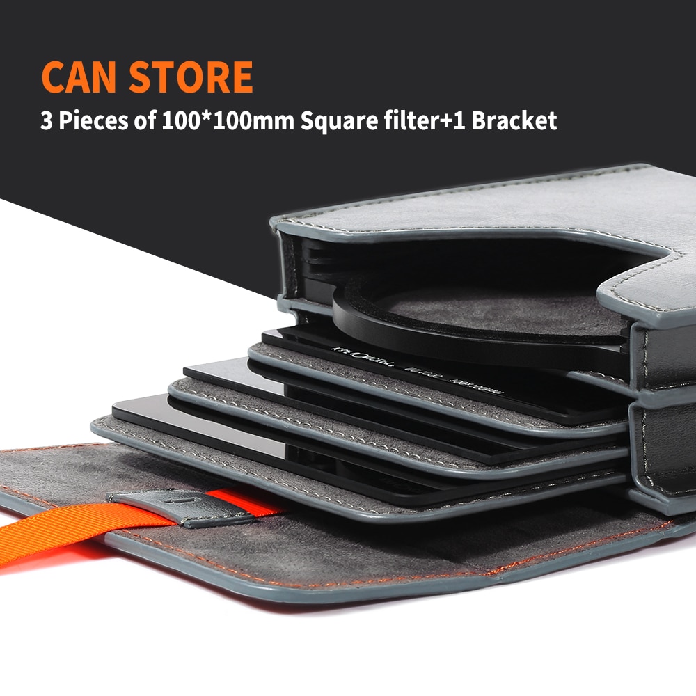 K &amp; F Concept 100x100mm custodia filtro per obiettivo da 5.12 pollici filtri per il trasporto in pelle borsa per filtri rotondi o quadrati ND CPL ecc