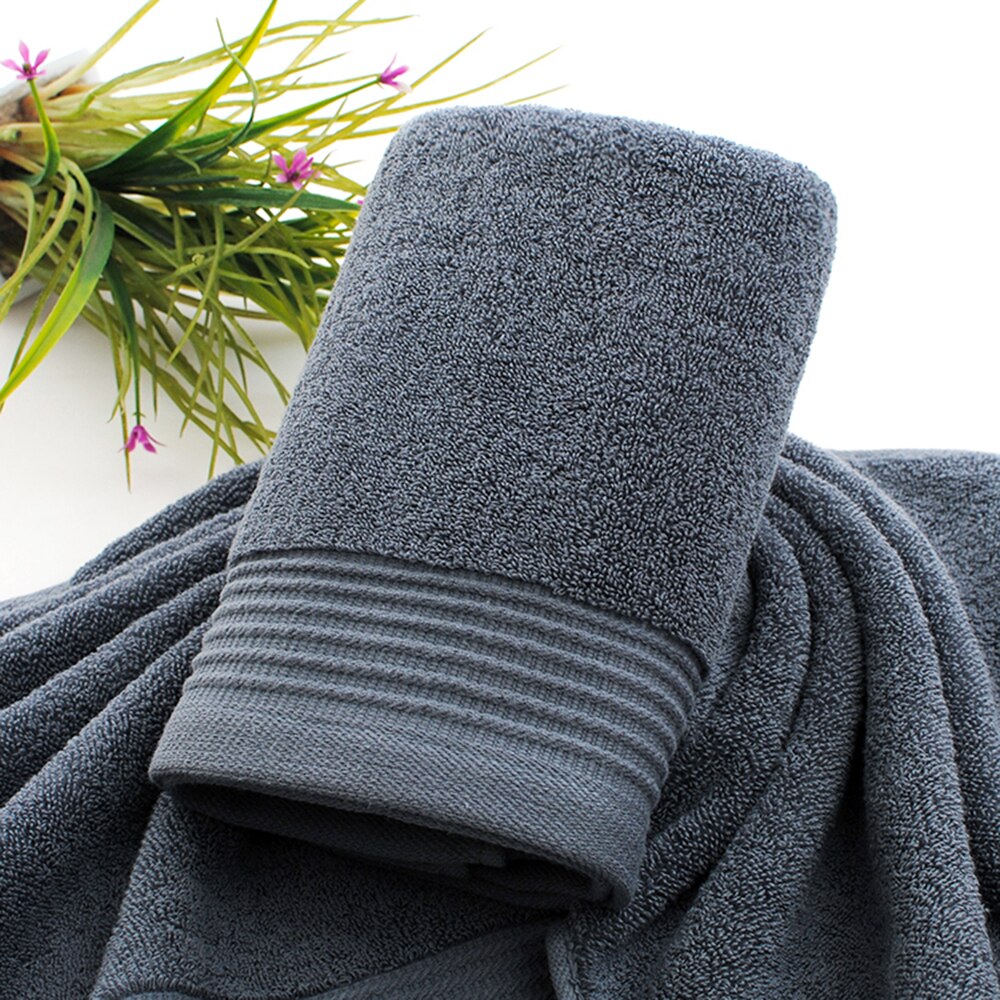 Toallas faciales 100% algodón para adultos, paños de baño gruesos puros de 34x76cm, color blanco, azul marino y caqui, de alta absorción, para hogar y Hotel: Dark blue