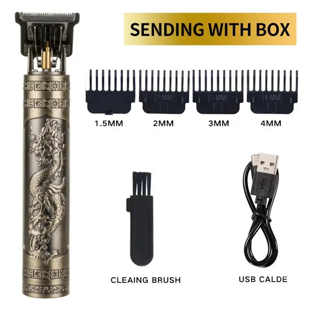 Professionelle T9 Vintage elektrische wiederaufladbare Haarschneidemaschine Haar Friseur Trimmer für Männer Haarschneiden: Blau