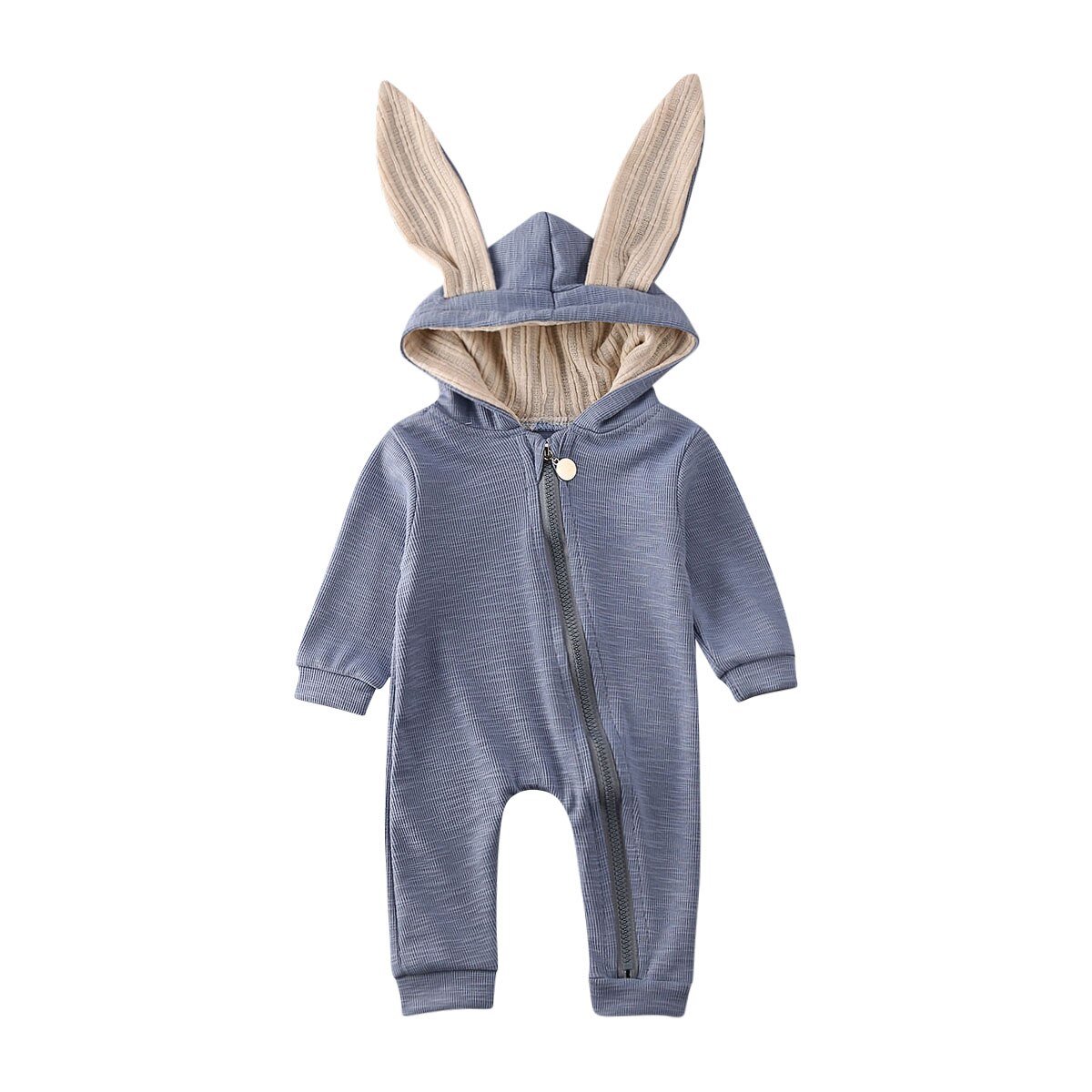 Høst vinter spedbarn baby gutt jente varme klær kaninører romper jumpsuit antrekk 0-24m: Blå / 18m