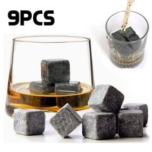 100% Natuurlijke Whiskey Stenen 9 stks/set Nippen Ice Mold Whisky Rocks Cooler Party Huwelijkscadeau Kerst Bar Accessoires 301- 0607