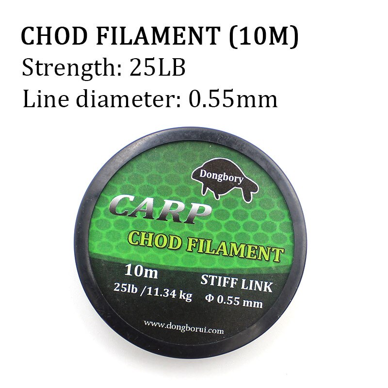 Carp Fishing 10m Fluoro carbon Monofilament Line Hair Carp Rigs Filament Carbon Fiber Leader Line Terminal Tackle Fishing Line: 25lb
