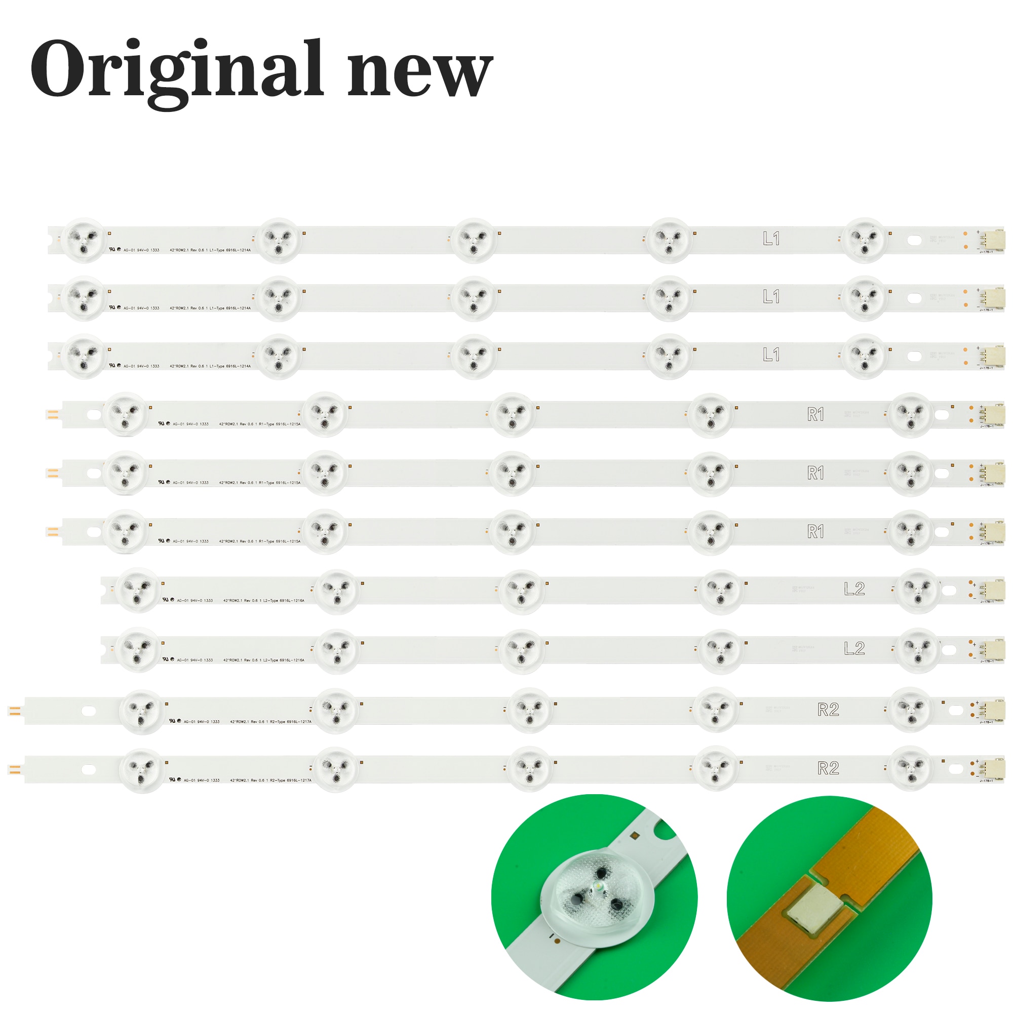 Original LED bande de Rétro-Éclairage pour LG 42LN5700 42LN519C 42LN5200 42LN6150 42LN5758 42LN541V 42LN5450 6637L-0025A LC420DUE