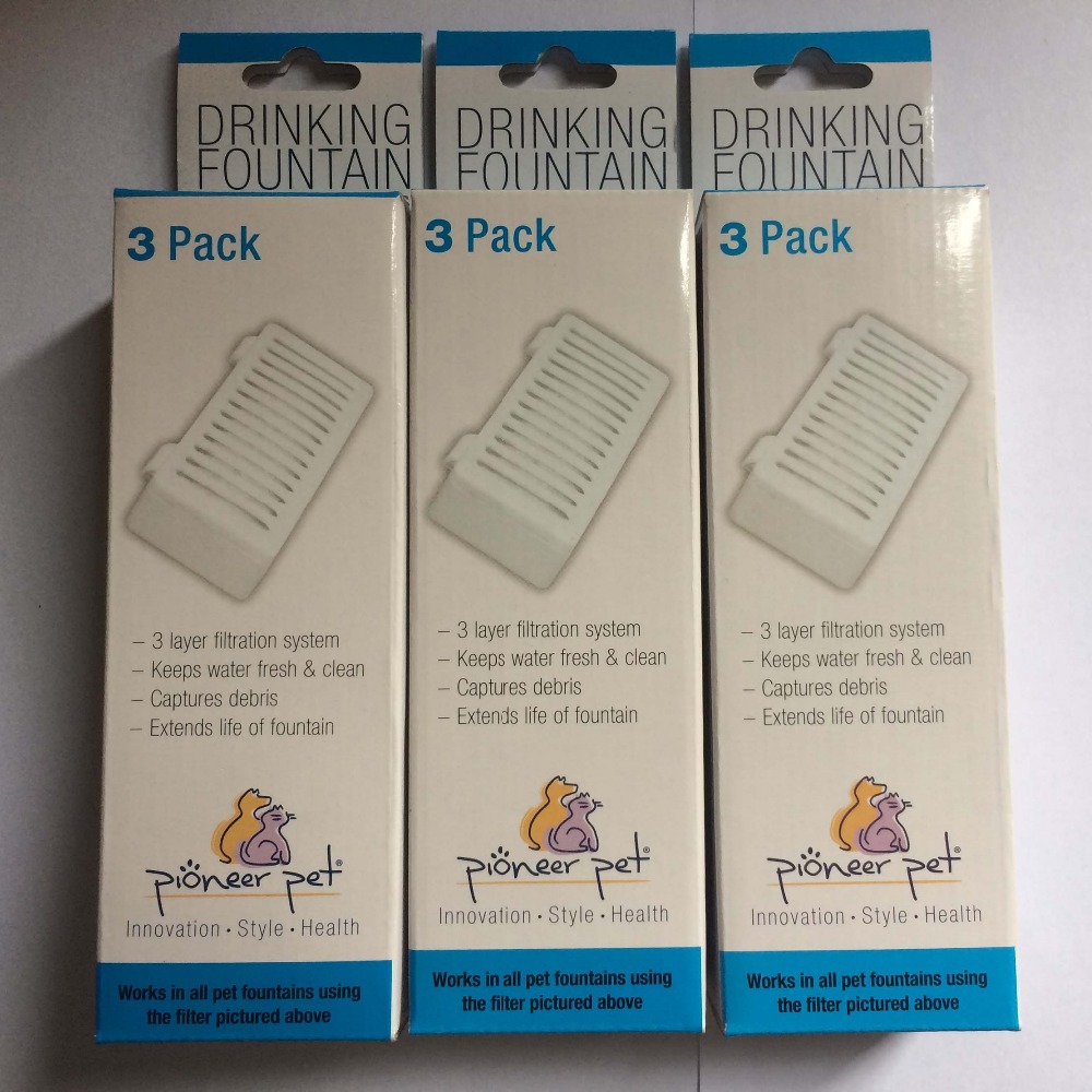 Filtro de agua purificador de cisne para fuente de mascota Pioneer, lote de 3 cajas, 9 unidades
