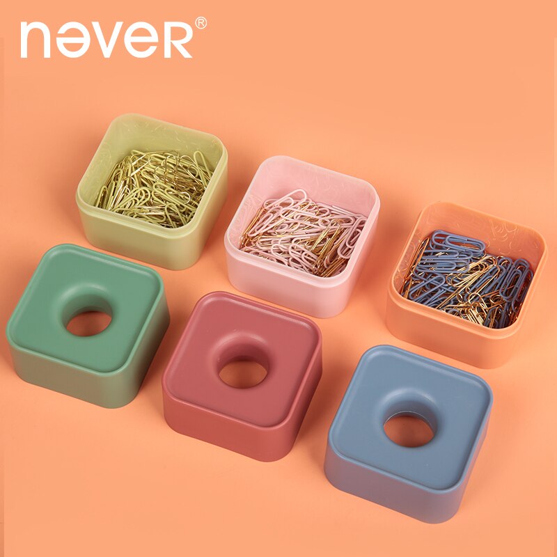 Kontor binders holder magnetisk binders boks med 100 binders dispenser skrivebord binders holder binders holder