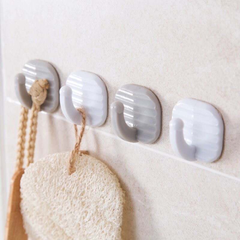 Plastic non-hole hook bathroom towel hook seamless strong kitchen hook metal storage rack strong paste hook single pack TSLM1