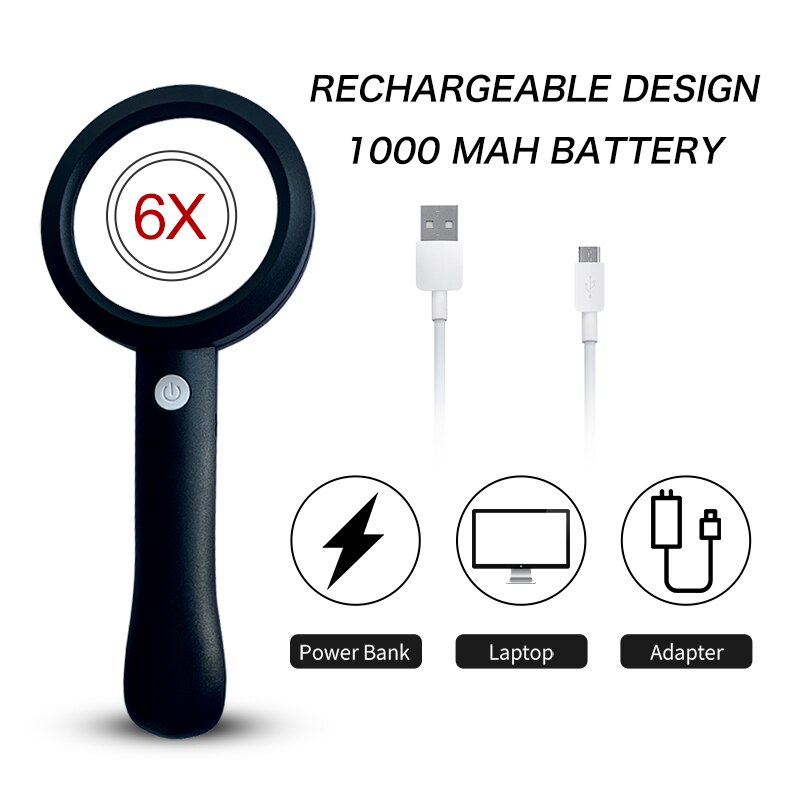 10X Magnifying Glass with Light for Reading Premium Handheld Magnifier with Light for Reading, Exploring, Inspection: 2277