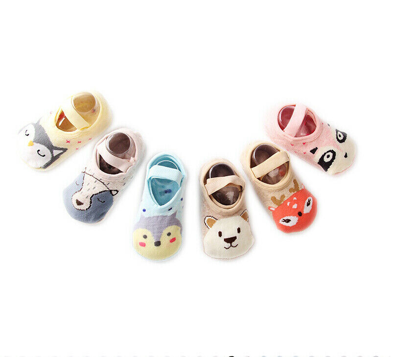 1Pairs Baby Child Boys Girls Kids Anti Slip Ankle Socks Cotton Anti-slip Shoe-like Socks Cute Cartoon Floor Soft Sole 1-3Y