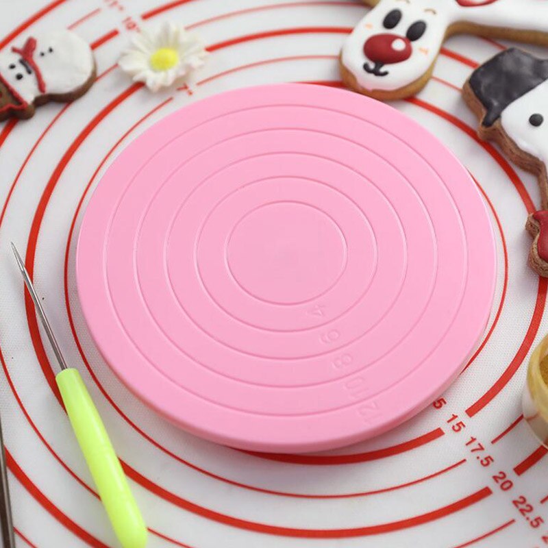 1pcs 14cm DIY 360 ° Roterende Cake Turntable Decorating Stand Platform Cake Decorating Tool Cake Cookie Koekjes Decoreren
