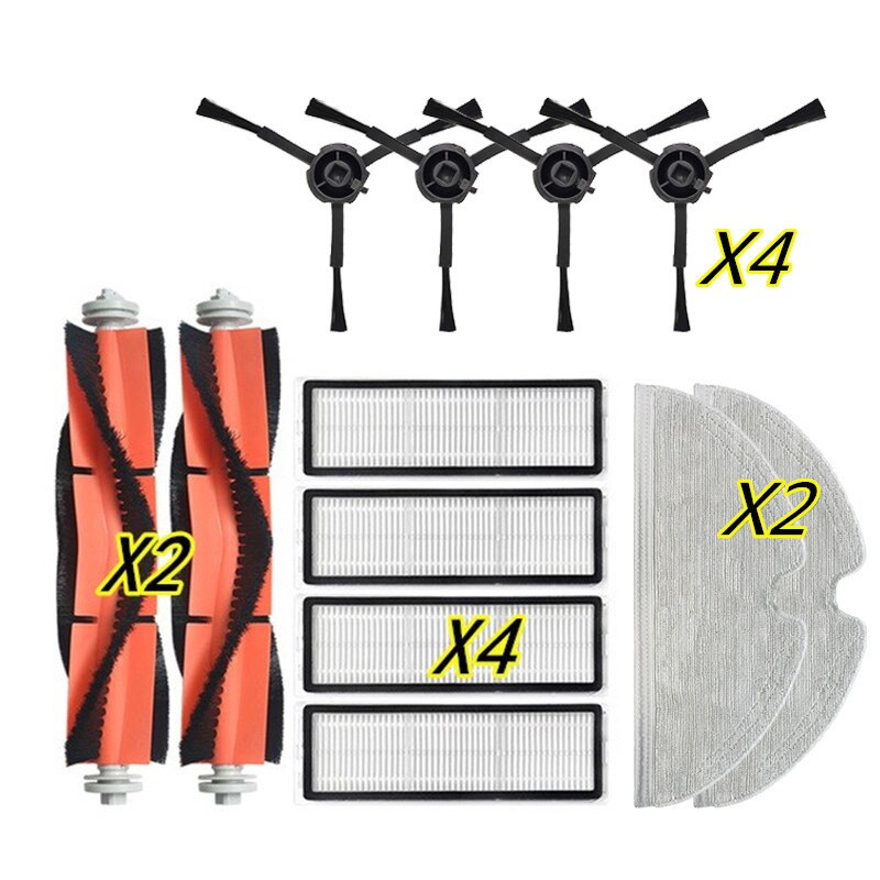 Voor Xiaomi Mi Robot Vacuüm-Mop 2 Pro + Robotic Cleaner STYTJ02ZHM Accessoires Belangrijkste Roller Side Brush Hepa Filter mop Rag Onderdelen: Set N