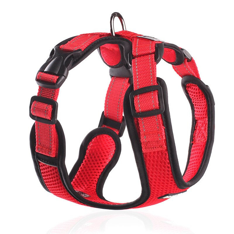 Adjustable Outdoor Protective Harness Collar Pug No Pull Pet Dog Harness For Dogs Training Vest Medium Small Medium Dogs: Red / XL