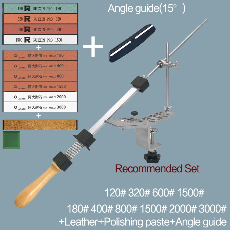Fixed Angle Sharpener Diamond Bars Knife Sharpener With Four Sharpening Stones Whetstone Grinding System Tools: Recommended Set