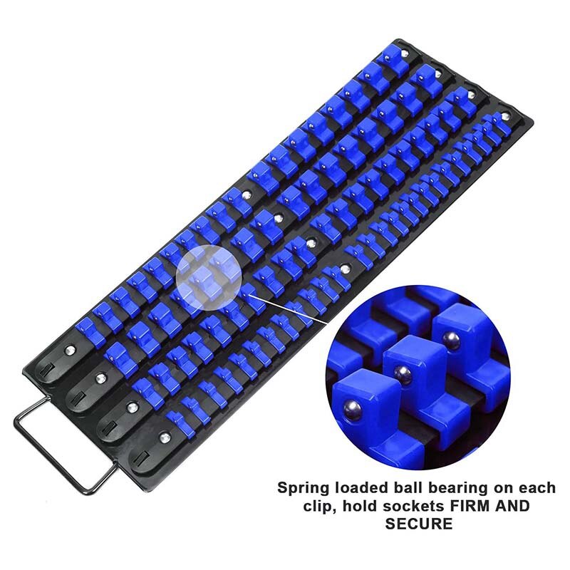 80-Piece Heavy Duty Socket Organizer Tray, 1/4-Inch, 3/8-Inch, 1/2-Inch,Premium Socket Holders,Tool For Men