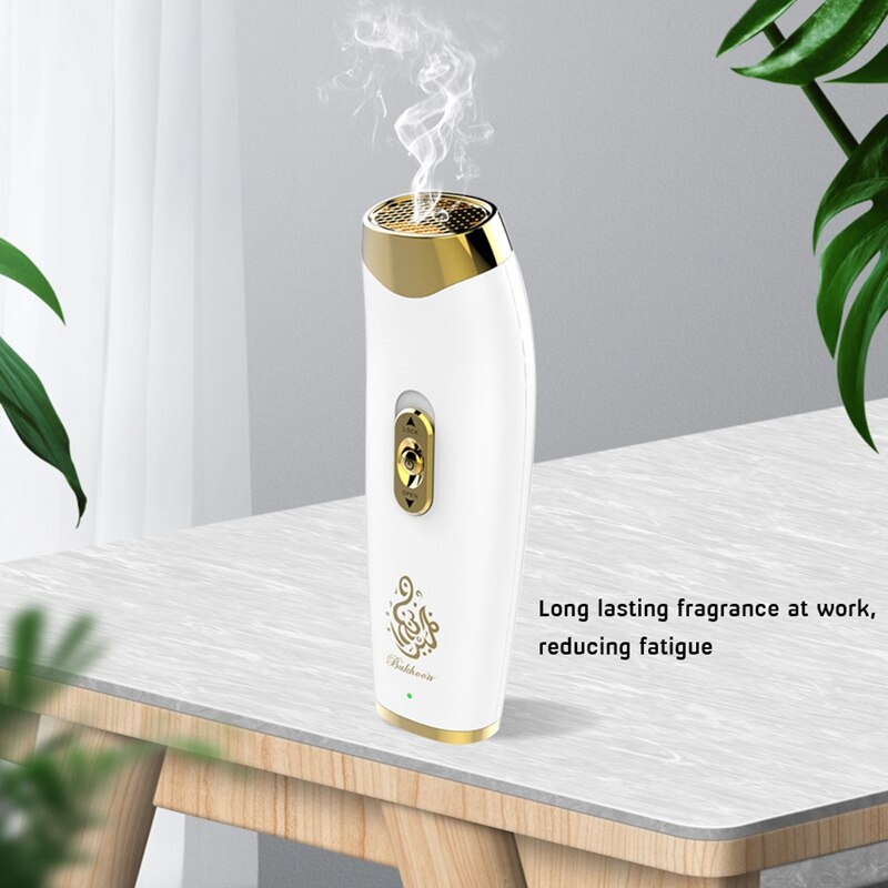 Diffuseur d&#39;arôme arabe, chargeur USB Portable, brûleur d&#39;encens électrique arabe pour aromathérapie: WHITE