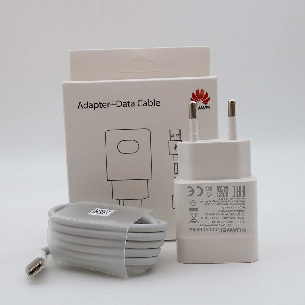 Originales de la UE Huawei cargador rápido 9V2A adaptador de carga rápida para p20 p10 P9 Lite P8 Honor 9 8 nova 2 3 3i 4 4e V10 cable de tipo C: EU X cable X packing