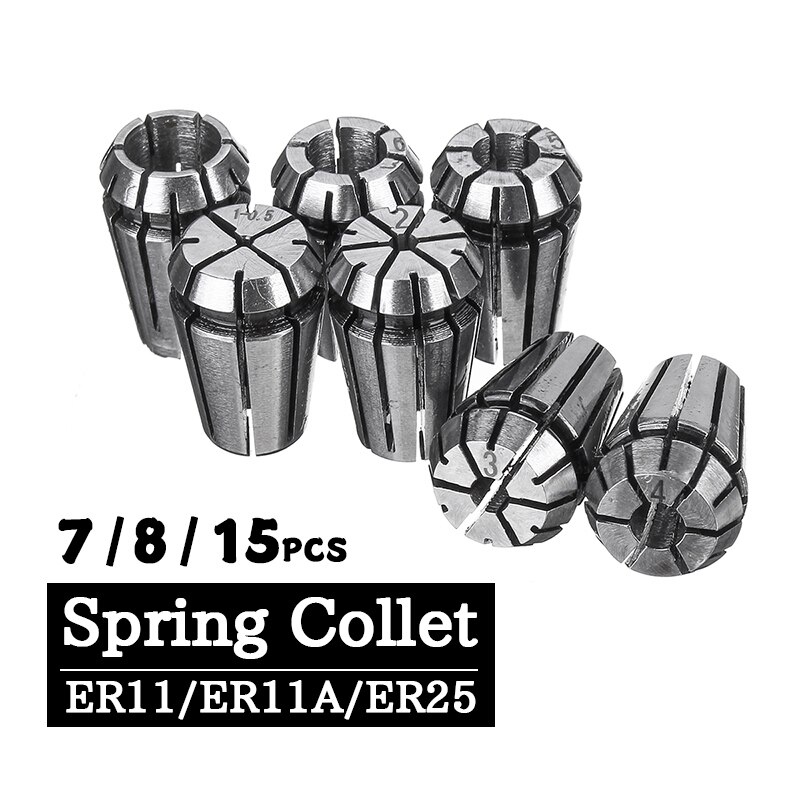 15Pcs ER25/ER11 Collet Tool Precision Spring Collet Set 1-16mm CNC Collet Chuck For Milling Lathe Tools