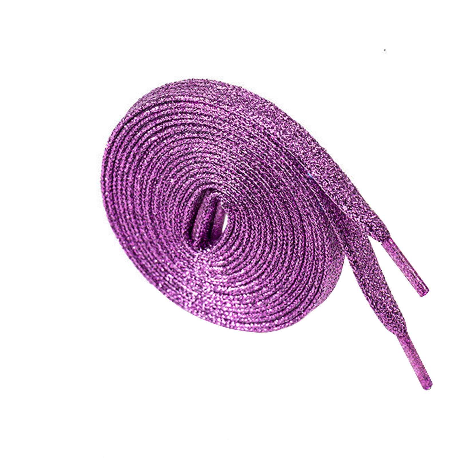 Lacets métalliques scintillants de 115 CM de Long, cordons de chaussures plats scintillants: violet