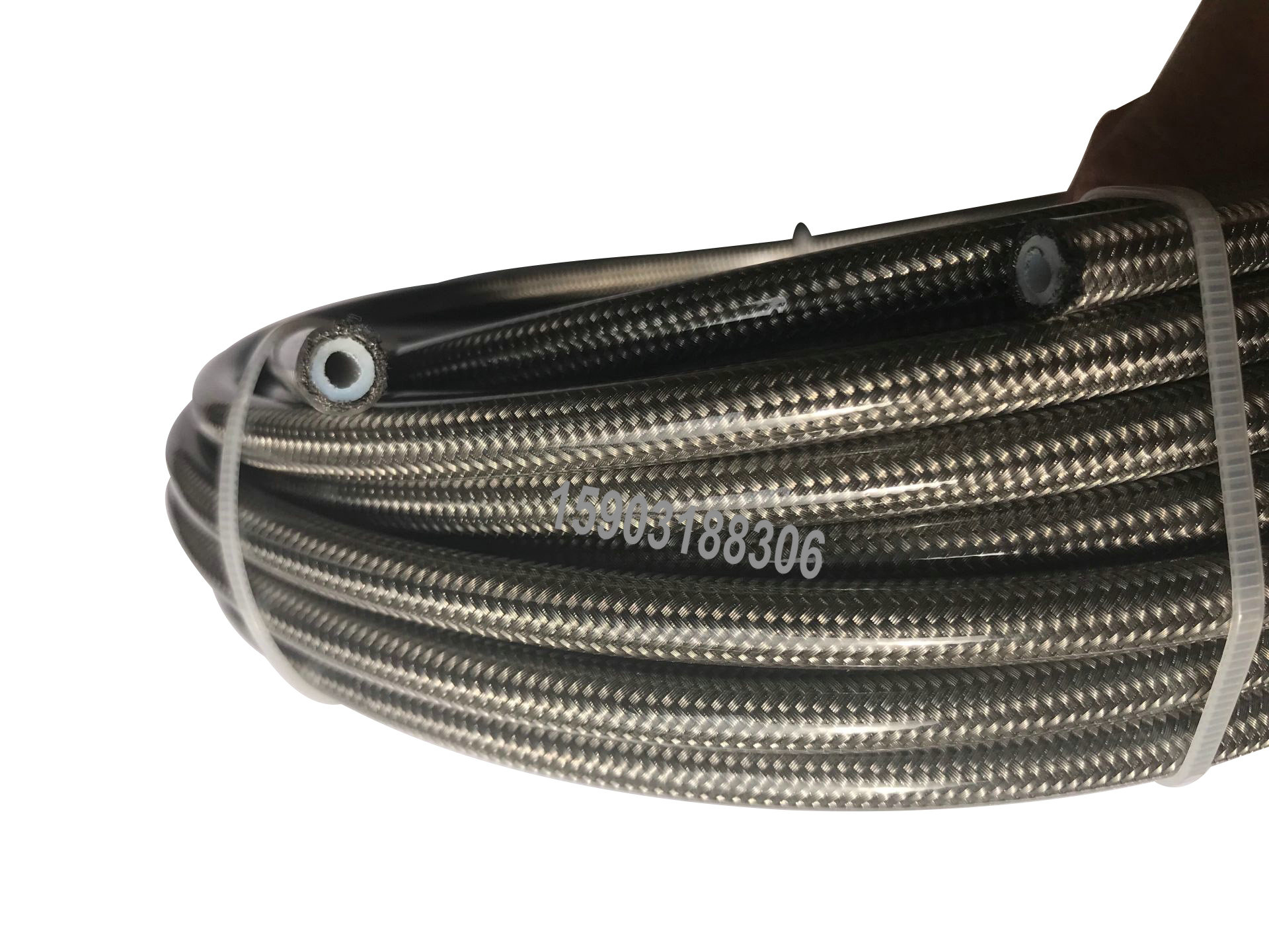 1M AN3 motorcycle automotive 1/8 "316 stainless steel wire braided PU coated PTFE brake hose fuel hose line