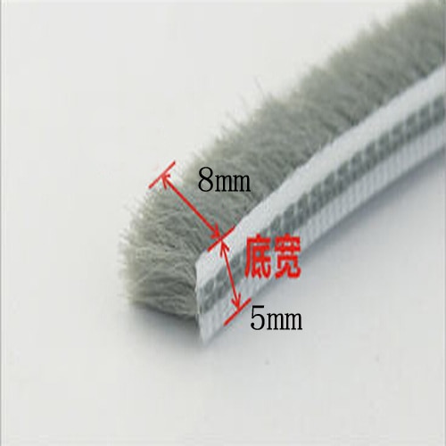 10m 5mm x 8mm aluminium skyvedør vindusgap nylon haug børste tetningslist støvtett værstripe