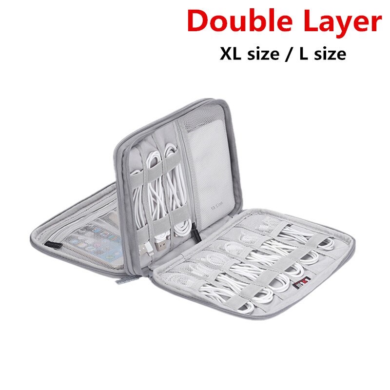Travel Accessory Cable Bag Portable Digital USB Electronic Organizer Gadget Case Travel Cellphone Charge Mobile Charger Holder