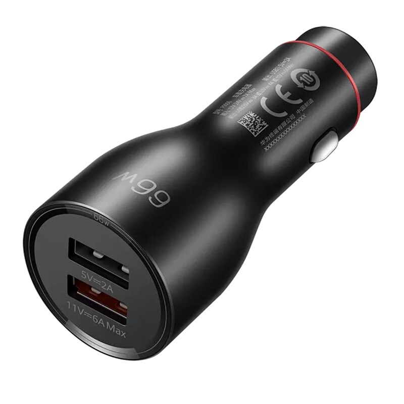 Huawei caricabatterie per auto Super Fast Charge Max 66W adattatore doppio USB 11V-6A Max / 5V-2A con cavo di tipo C per Huawei Mate 40 Pro P50