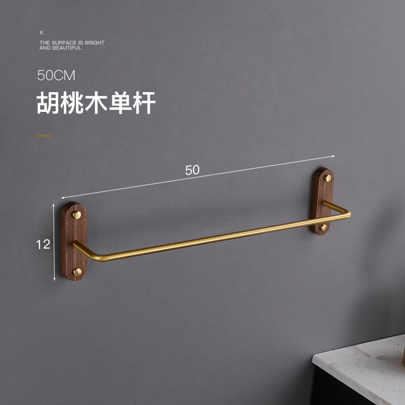 Solid Wood Toilet Hanging Towel Holder Single Pole... – Grandado