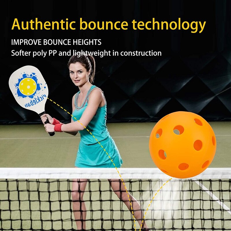Bolas de decapleball indoor usapa paddle ball 26 buracos pickleball treinamento esporte prática plástico pickleball fluxo ar bolas ocas