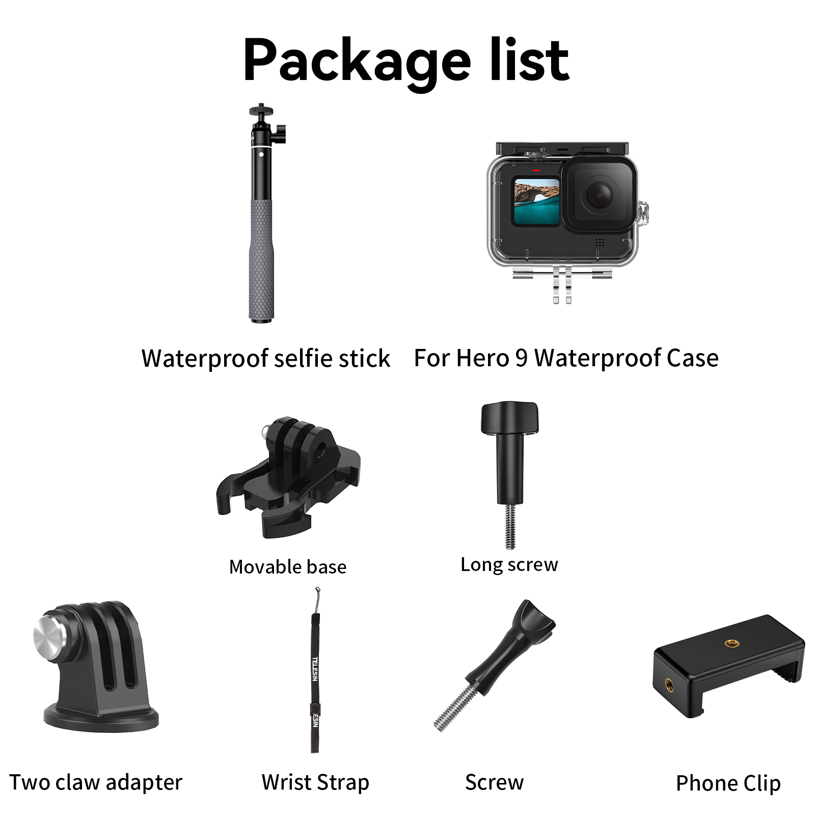 TELESIN wodoodporny Divng Selfie Stick pływające Monopod 360 ° obrotowa głowica do Selfie do GoPro DJI Osmo Action Insta360: Pomarańczowy