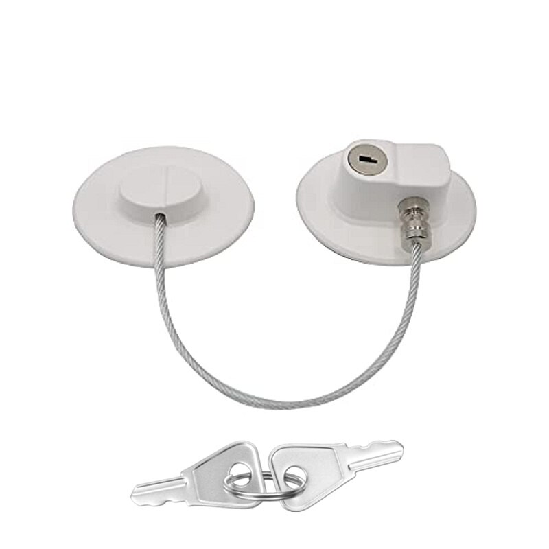 Sterke Lijm Koelkast Sloten Dorm Vriezer Deur Kind Veiligheid Kabinet Opening Beveiliging Kabel Slot Met Sleutel Voor Kinderen Veiligheid: Round-White
