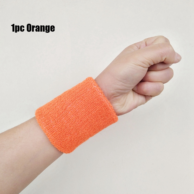 1PC Bunte Sport Schweißband Armbänder Baumwolle Faser Schweiß Handgelenk Guards Jugendliche Weichen Bequemen Hand Band Sport Zubehör: Orange