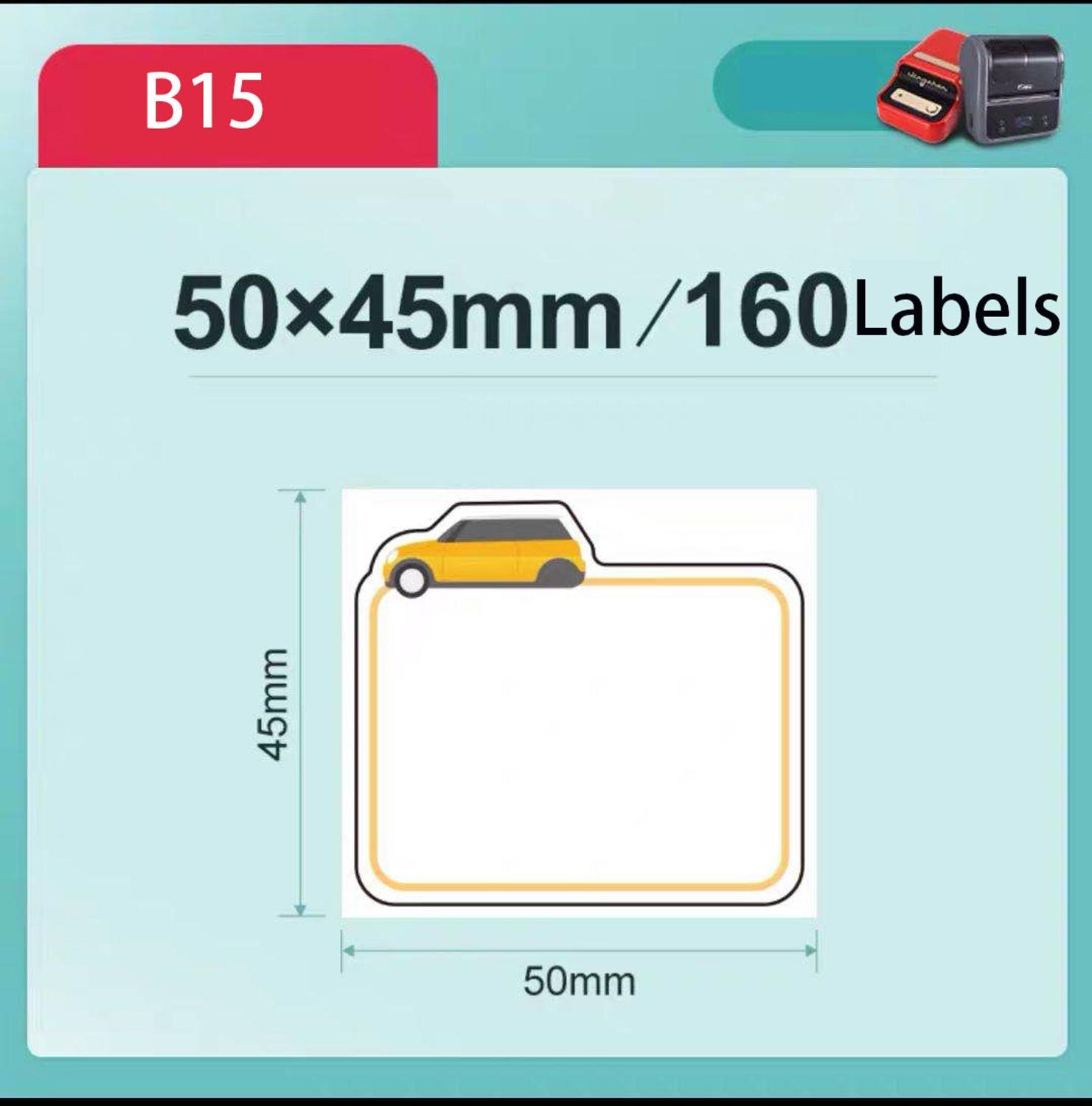 【Niimbot B21/B3S Label】Cartoon Cute Label tape Label Sticker used for B21/B3S Label Maker Label Printer: B15