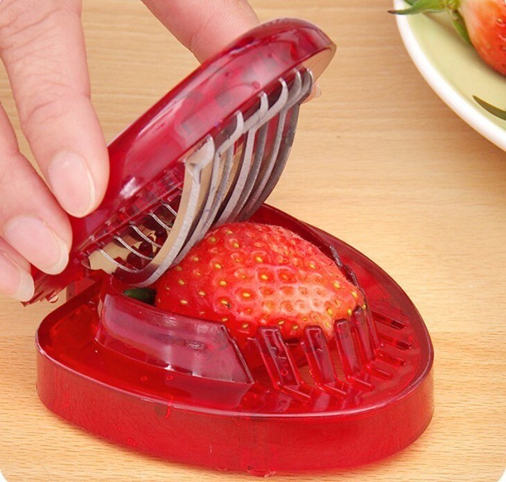 Edelstahl Kartoffel Schneidemaschine Tomaten Cutter Werkzeug Shreadders Zitrone Schneiden Halfter Banane Cutter Kochen Werkzeuge Küche Zubehör: Erdbeere Cutter