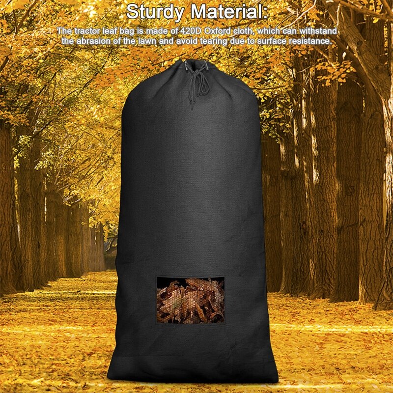 Universal Lawn Tractor Leaf Bag Large Capacity Mower Grass Catcher Pouch Reusable Yard Waste Leaves Collection Organizer