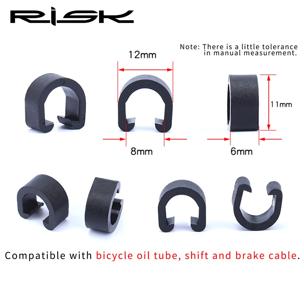 RISK 30pcs/lot Plastic Bike Cable Tube Lock Buckle MTB Road Bicycle Frame On Line Tube Cable Button C/U Type Frame Cable Lock