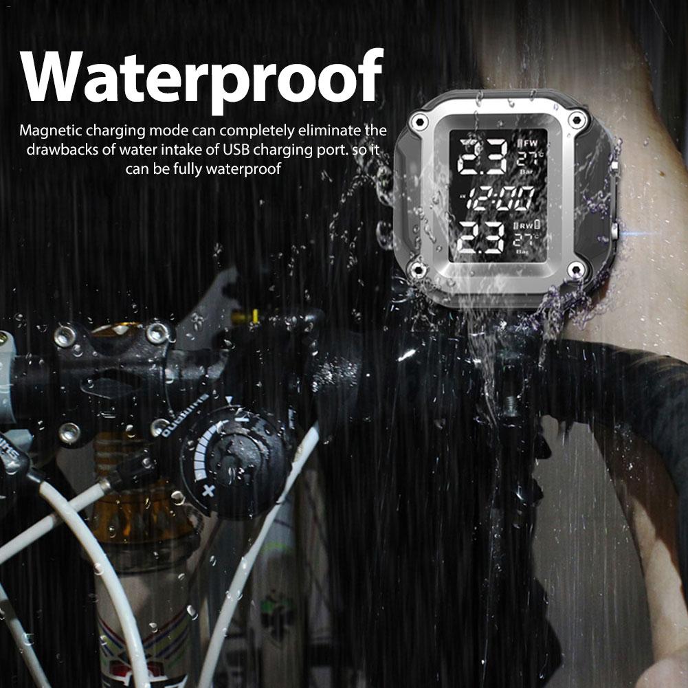Motorcycle Tires Pressure Monitor Sensor Waterproof Real Time Tire Pressure Monitoring System TPMS Android Tpms With LCD