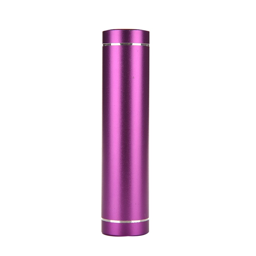 Mini Battery Bank Power Back Case Aluminum Cylindrical Cellphone 18650 Battery Backup Charger USB DIY Box Battery Storage Case: PURPLE