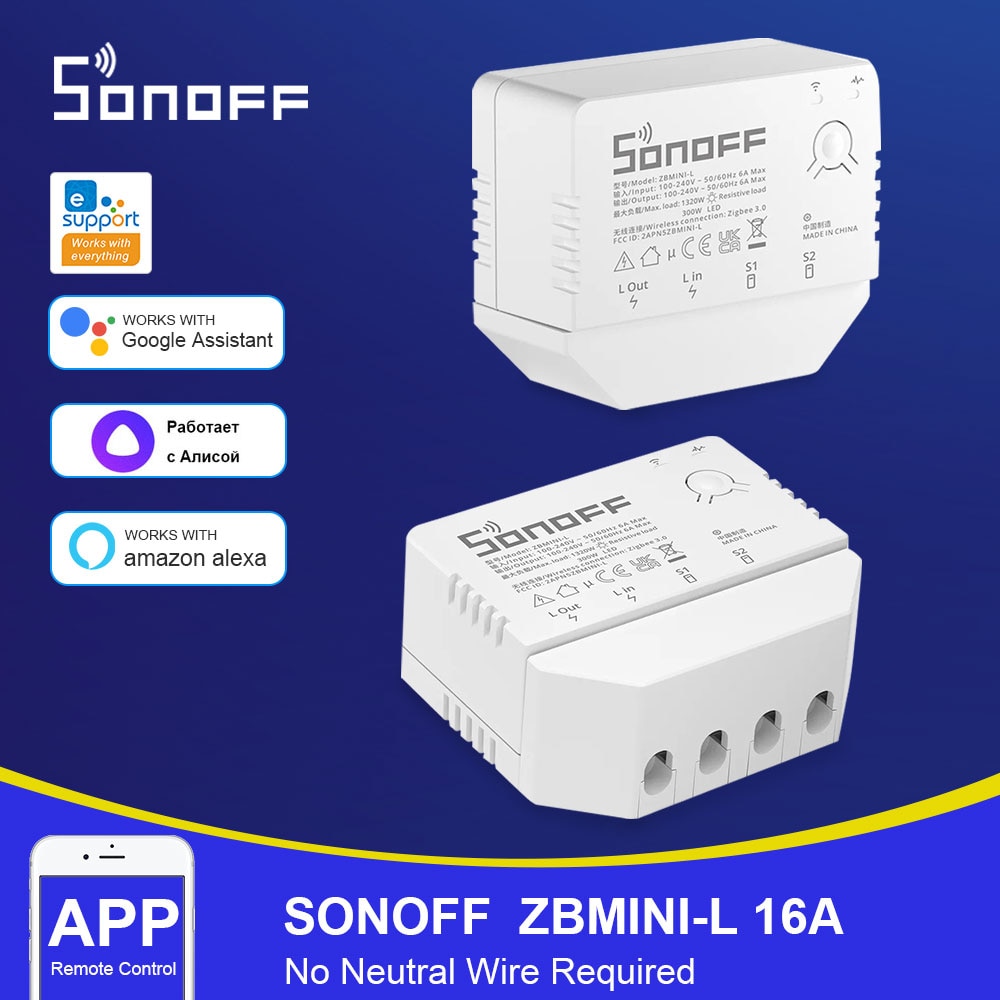 SONOFF ZBMINI-L And Zigbee Mini Smart Switch Two-way Control Module Smart Home eWeLink APP ForYandex Alice Alexa Google Home