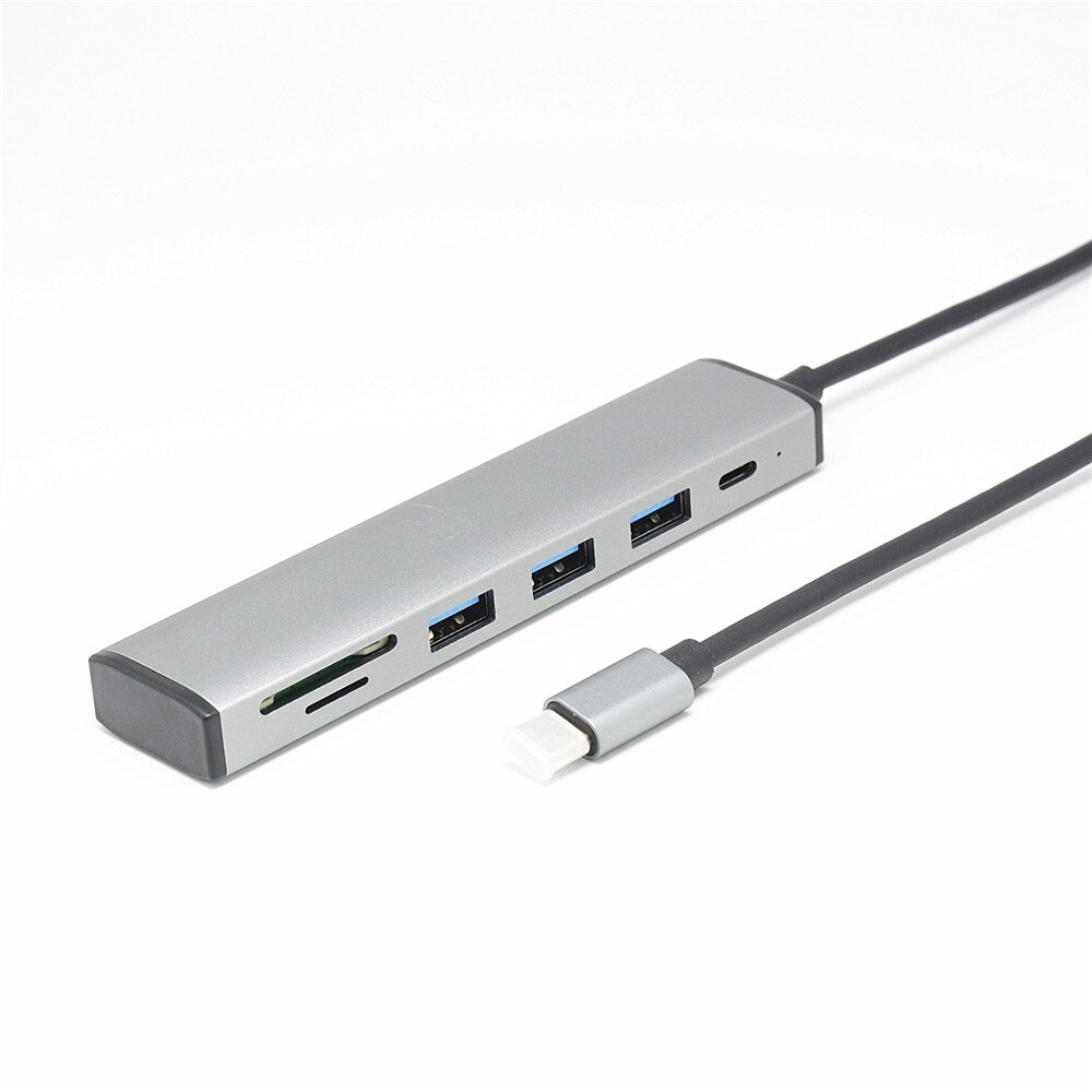 Usb-hub 3.0, multi-usb 3.0- hub met stroomadapter, 4 -poorts usb-splitterhub, usb 3,0 voor pc, computeraccessoires met sd/tf-geheugen: Default Title