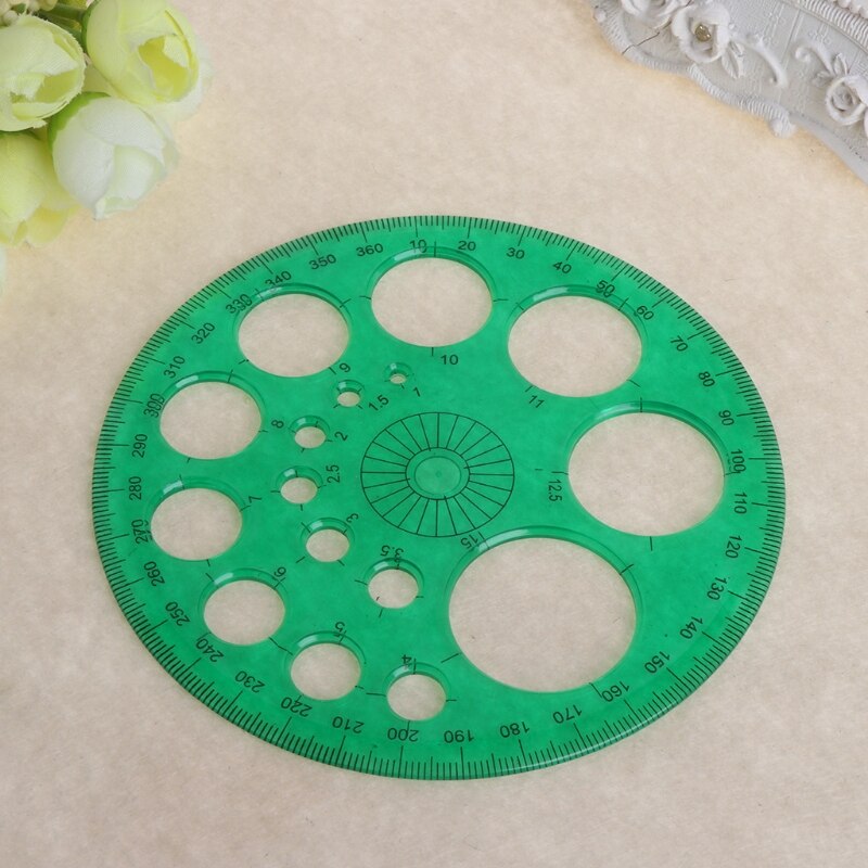 360 Graden Gradenboog Alle Ronde Heerser Template Cirkel School Tekenmaterialen